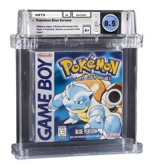 1998 GB Nintendo Game Boy (USA) "Pokemon Blue Version" White ESRB Sealed Video Game - WATA 8.5/A+